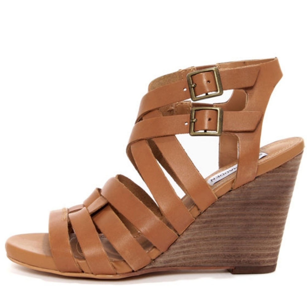 Steve Madden Venis/Leather/ Strappy Wedge Sandals